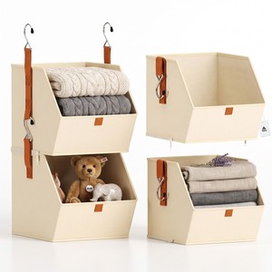 Topika 4 Tier Hanging Closet Organizer with 4 Bins & 8 Hooks