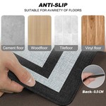 Topika Anti Fatigue Kitchen Mats 2pcs, Cushioned Non-Slip Floor Rugs, grey