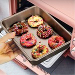 Topika - 3 Pcs Gold Baking Pans Set, Nonstick Carbon Steel Baking Trays