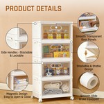 Topika Stackable Storage Containers,4 Tier Transparent Visualization