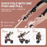 Topika Baby Travel System 3-in-1 with Car Seat, Baby Stroller for 0-36m