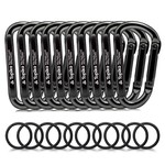 Topika Key Chain Clip Hook 10pcs Set Carabiner D-Ring Clips for Outdoor Use