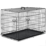 Topika Foldable Double Door Dog Cage, Metal Dog Crate for Dog/Cat/Rabbit