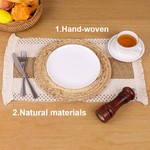 Topika Heat-Resistant Handmade Pure natural materials Placemats Set of 12