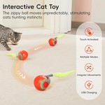 Topika Interactive Cat Ball Toy with Tail, Auto Rolling & 2 Speeds