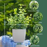 TopikaHome - Mini Artificial Greenery Potted Plants - 4 Pack for Home Decor