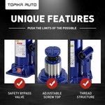 TopikaAuto - 5T/10T Hydraulic Car Jack with Adjustable Lift, Portable Case