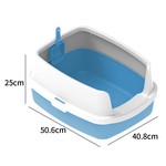 TopikaPet - Spacious & Comfortable Blue Litter Box for Small/Medium Cats