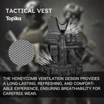 Topika Tactical Vest 600D Polyester Adjustable Training Vest with Pouches