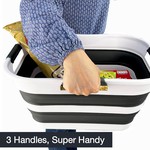 Topika Collapsible Laundry Basket & Washing Tub, 45L Foldable Basin blue