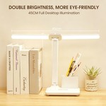 Topika - LED Desk Lamp, Rechargeable Dimmable Study Light With Phone Holder