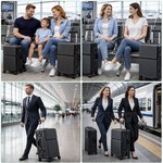 Topika Carry On Cases Hardshell Luggage Cabin Case &Laptop Space Cup Holder