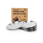 Topika Stainless Steel Shallow Cat Bowls, Whisker-Friendly Design
