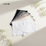 Lekkon Seamless No-Show Ribbed Boyleg Lady Panties, Full-Coverage Underwear