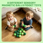 Topika 8 Silicone Magnetic Fidget Balls, Sensory Stress Relief Stim Toys