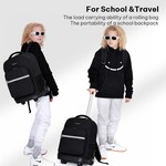 Topika Backpack with Wheels School Bag for Girls Boys,Rolling Backpack