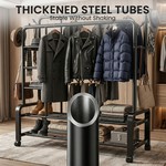 Topika Double Bar Clothing Rack Stand & 3+2Tier Storage,Clothes Organizer