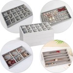 Topika Jewellery Organizer, Velvet Jewelry Tray with Storage for Drawer