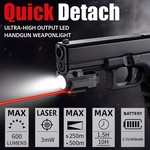 Topika 600LM Tactical Laser Sight & LED Flashlight for 20-24mm Rail