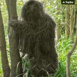 Topika Adult Ghillie Suit 6 Piece Set, 3D Leafy Green Camo Hunting Apparel