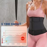 Topika Women's Segmented Workout Waist Trainer Belt, Black Waist Shapewear