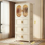 Topika Foldable Closet with Wheels, Portable Clothes Organizer for Kids