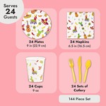 Fiesta Party Plates Set, Mexican Theme for Taco Nights - 144 Pieces