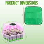 Topika - 4 pack Seed Starter Tray Kit Seed Starting Trays With Grow Light