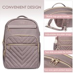 Topika - Ladies 15.6" Laptop Backpack , USB Port, Waterproof, Pink Oxford