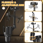 Topika Car Phone Mount Adjustable Mobile Phone Car Holder 2 In 1 Cup Holder