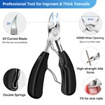 Topika - Thick Nail Clippers Set, Fingernail & Toe Nail Clipper for Seniors