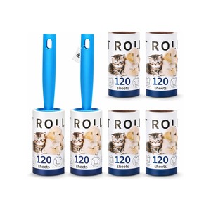 Topika Lint Roller Refills Pet Hair Removal Roller 120x6Sheets 2 handles