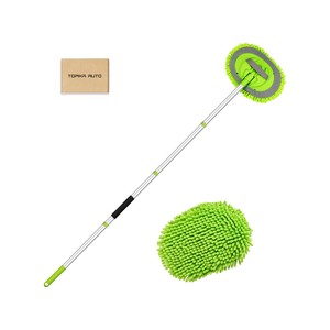 Topika Car Wash Brush Kit with Long Handle, Chenille Mitt, Mop & Extra Head