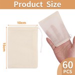 Topika - Tea Baggs Empty,60 Piece Tea Filter Strainer Bags &Drawstring Bags