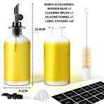 Topika Oil Vinegar Dispenser Set 2/4pcs Glass Bottles with Auto-Open Spouts