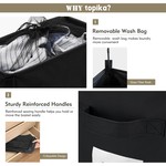 Topika Foldable Laundry Basket , With Wheels & Removable Bag, 40/80L