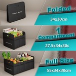TopikaAuto - 55L Car Boot Organiser Foldable Storage Trunk Organizer-Black