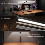 Topika LED Desk Lamp with Clamp, 2+1 Light Bar, Remote & Touch Control