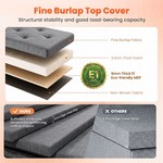 Topika Large Ottoman Storage Box Foldable Box Bench with dark grey lid