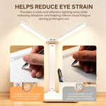 Topika - LED Desk Lamp, Rechargeable Dimmable Study Light With Phone Holder