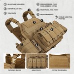 Topika - Heavy duty Tactical Vest 1000D Nylon Vest with MOLLE Pouches