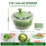 Topika Large Capacity Salad Spinner Salad Spinner Dryer With 5 Blades 25CM