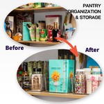 Topika 4 Pack Clear Storage Containers with Dividers Cabinet Organiser Bins