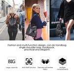 Topika - Leather Backpacks for Ladies, Shoulder Satchel Bag with Anti-Theft