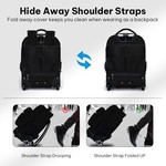 Topika Backpack with Wheels School Bag for Girls Boys,Rolling Backpack