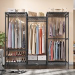 Topika Heavy-Duty Wardrobe Organiser, 4 Rods, 8 Shelves, 175 x 40 x 194 cm