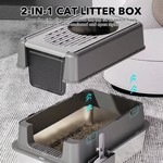 Topika Litter Box Stainless Steel Dual Entry Enclosed Cat Litter Box