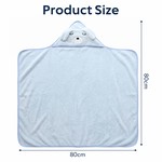 Topika Baby Bath Towels, Soft Coral Fleece, 80 x 80cm Blue/White 2 Pack Set