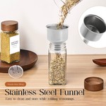 Topika - Spice Jars Glass Set 27pcs with Walnut Lids,Funnel,Grinder,Labels
