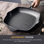Topika Nonstick Cast Iron Grill Pan 28cm Square Cast Iron Steak Grill Pan